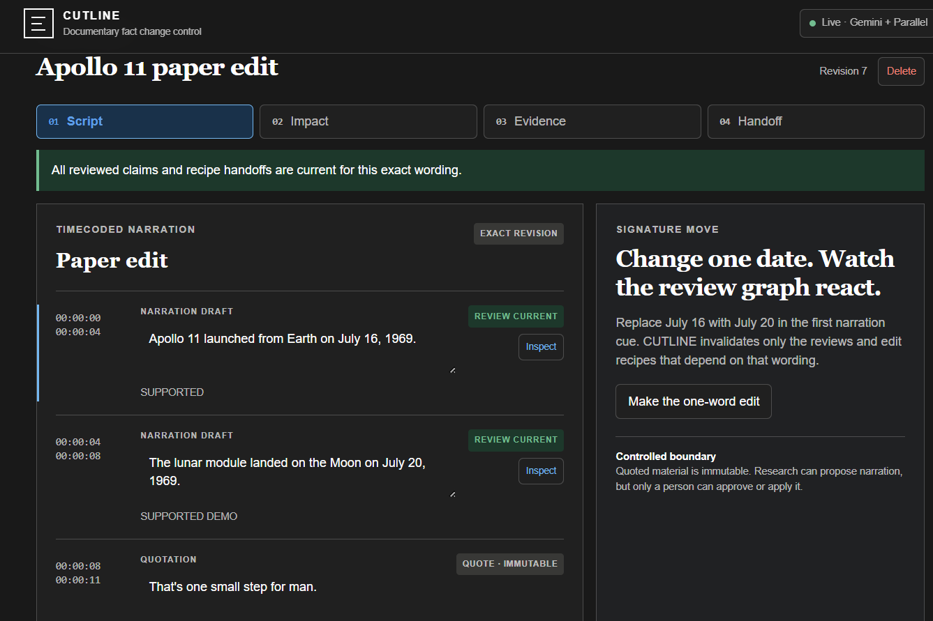CUTLINE: Evidence-Aware Documentary Review | Devpost