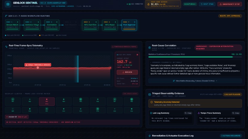 Genlock Sentinel: Autonomous ICVFX SRE Agent – screenshot 5