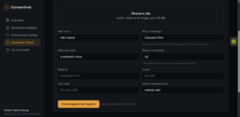 Consentinel – screenshot 1