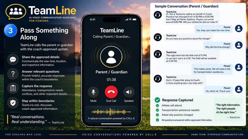 TeamLine — AI Voice Communication for Coaches – screenshot 1