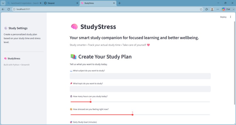 StudyStress – screenshot 2