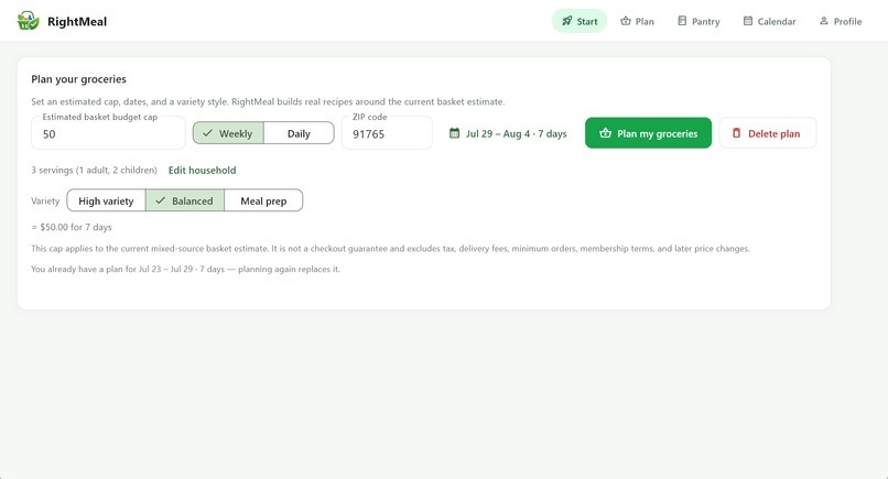 RightMeal – screenshot 2