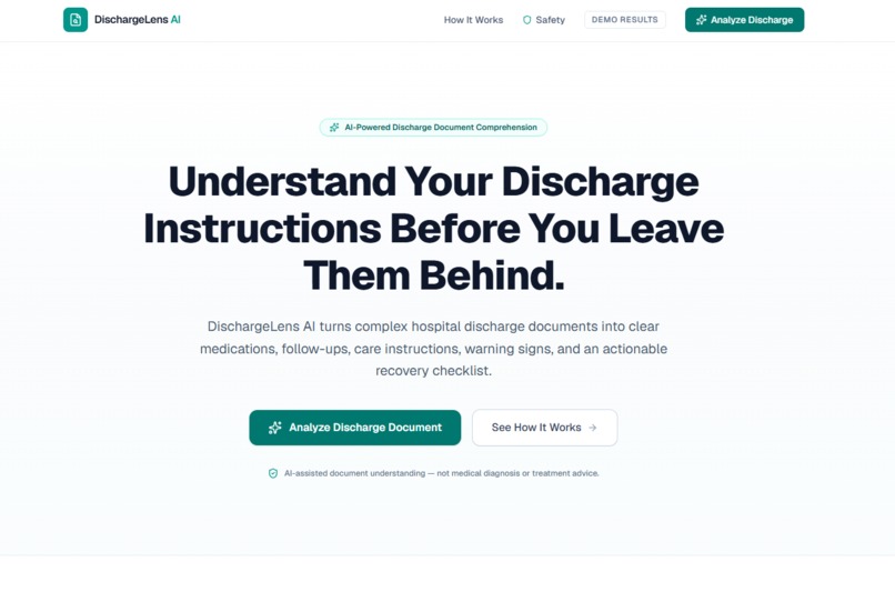 DischargeLens AI – screenshot 1