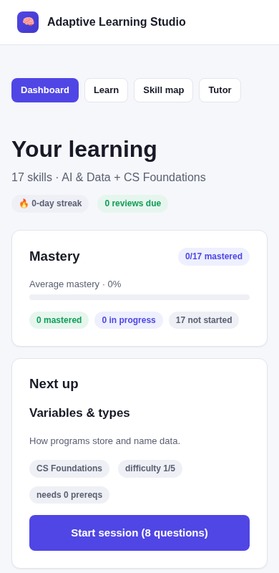 Adaptive Learning Studio – screenshot 2