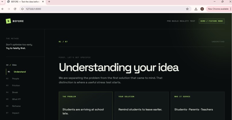 BEFORE – screenshot 3