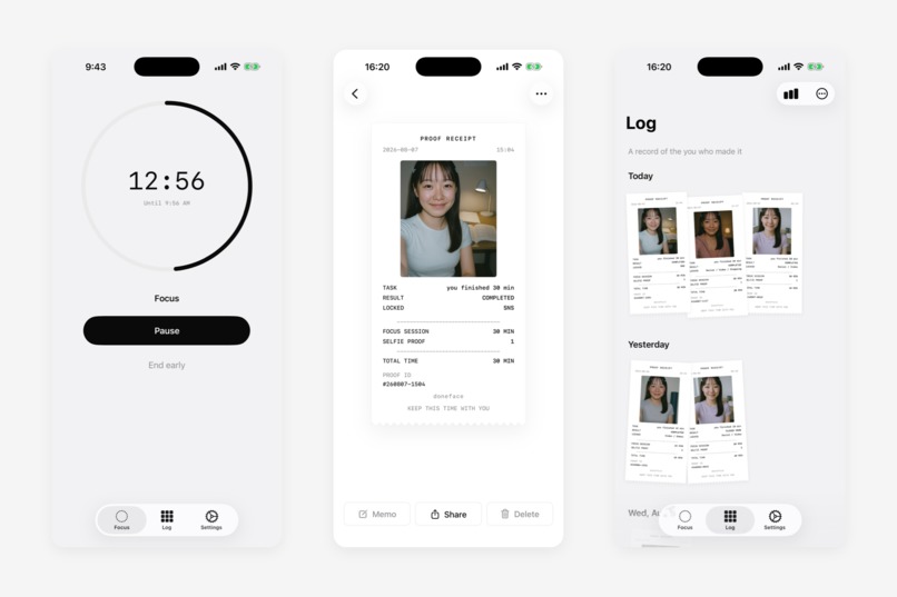 doneface — You made it. One proof card. – screenshot 1