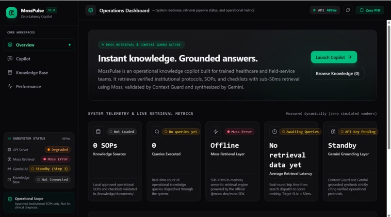 MossPulse AI — Zero-Latency Knowledge Copilot – screenshot 1