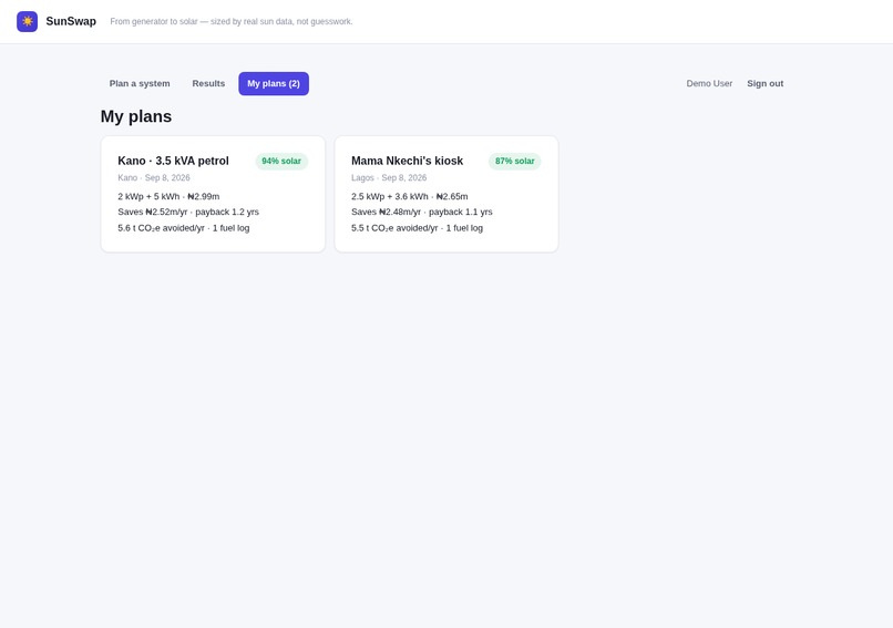 SunSwap – screenshot 1