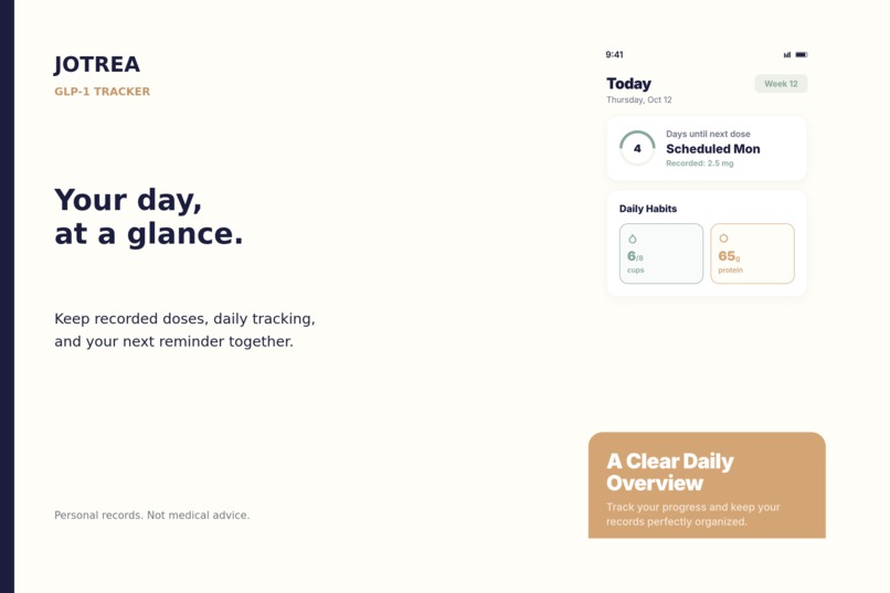 Jotrea — GLP-1 Tracker – screenshot 1