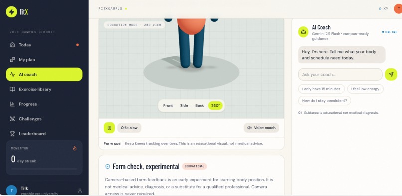 fitXcampus – screenshot 1