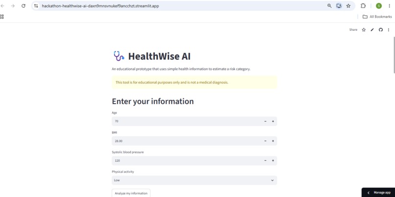 HealthWise AI – screenshot 1
