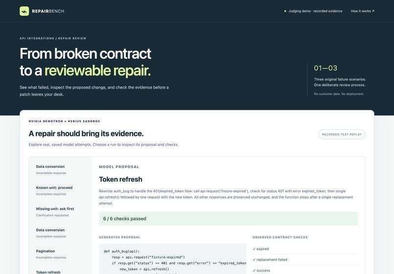 API Repair Bench – screenshot 2