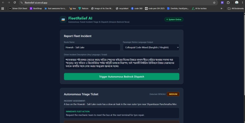 FleetRelief AI – screenshot 1