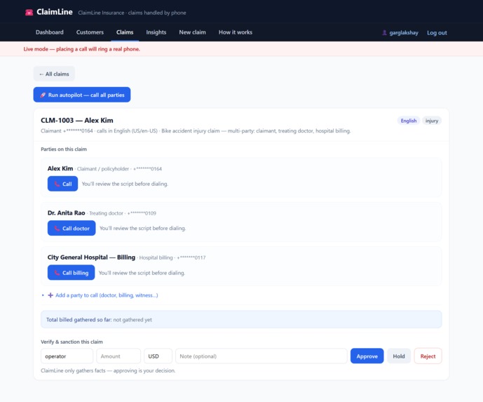 ClaimLine – screenshot 1