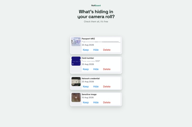 RollGuard — Find what's hiding in your camera roll – screenshot 2
