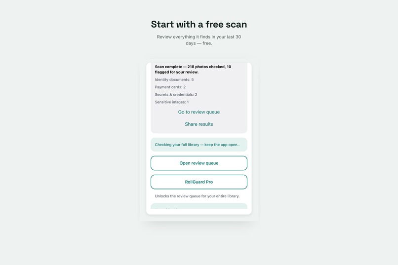 RollGuard — Find what's hiding in your camera roll – screenshot 3