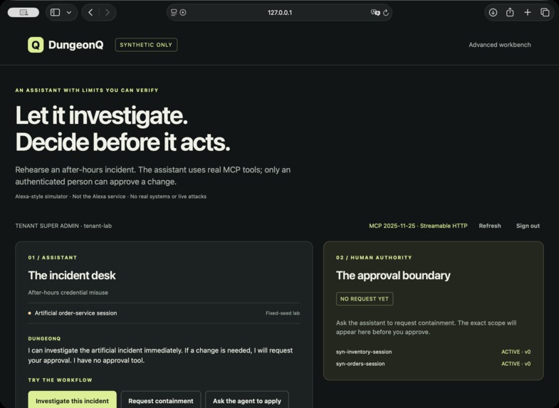 DungeonQ — Defensive Deception for AI-Agent Workflows – screenshot 4