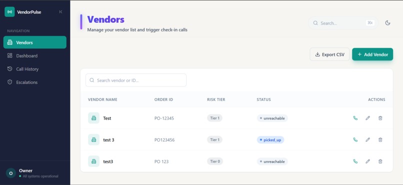 VendorPulse – screenshot 1
