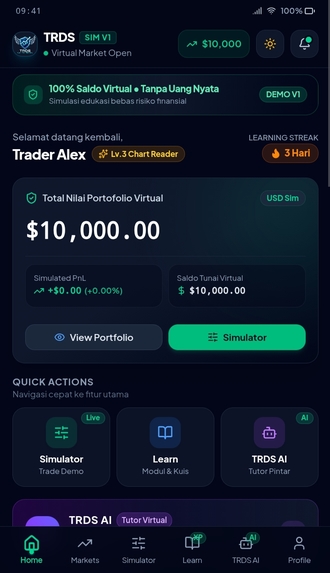 TRDS — Educational Virtual Trading Simulator – screenshot 1
