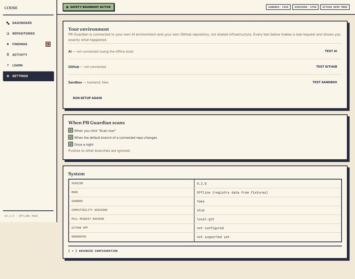 codbe – screenshot 2