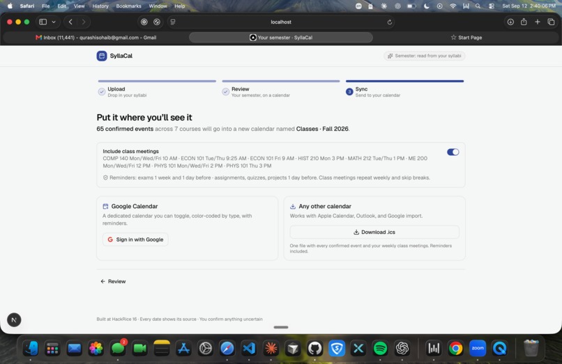 SyllaCal – screenshot 1