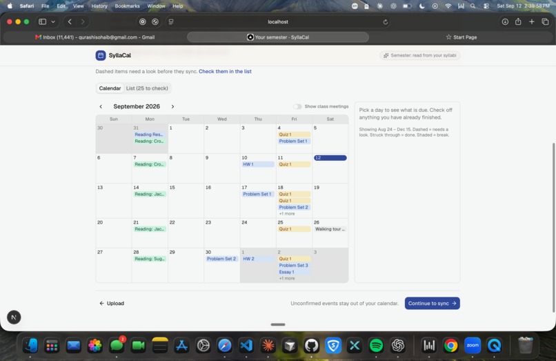 SyllaCal – screenshot 2