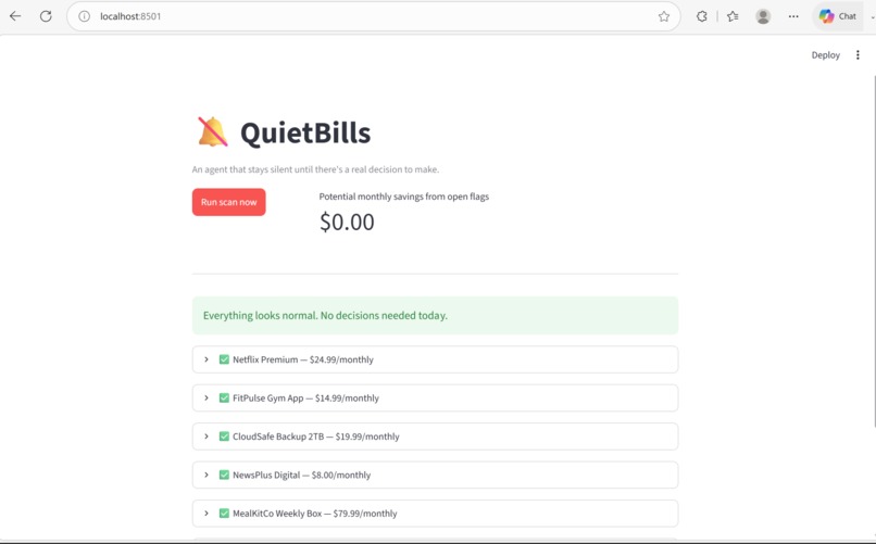 QuietBills – screenshot 1