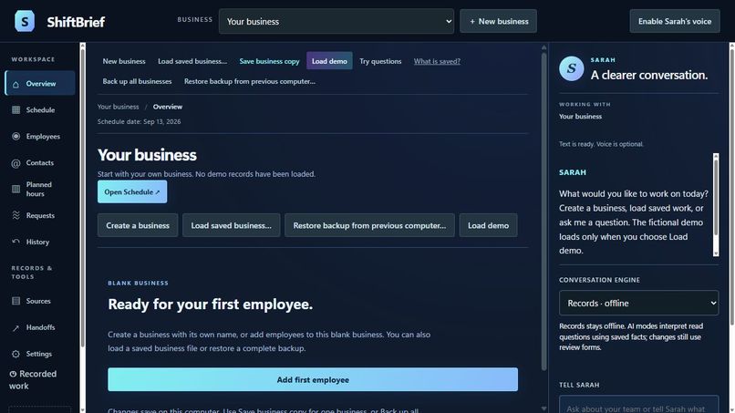 ShiftBrief – screenshot 1