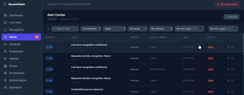  Intelligent MultiCamera Identity & Access Security Platform – screenshot 4
