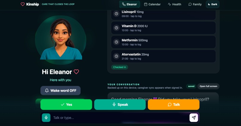 Kinship - An AI Care Agent for Older Adults Living Alone – screenshot 8