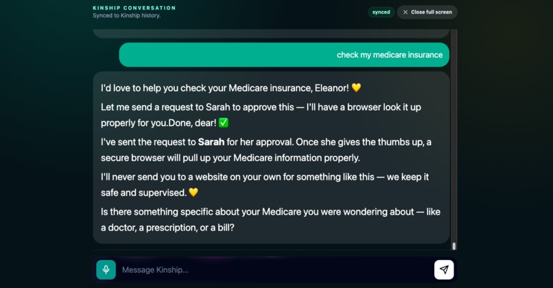 Kinship - An AI Care Agent for Older Adults Living Alone – screenshot 5
