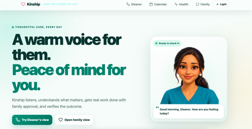 Kinship - An AI Care Agent for Older Adults Living Alone – screenshot 6