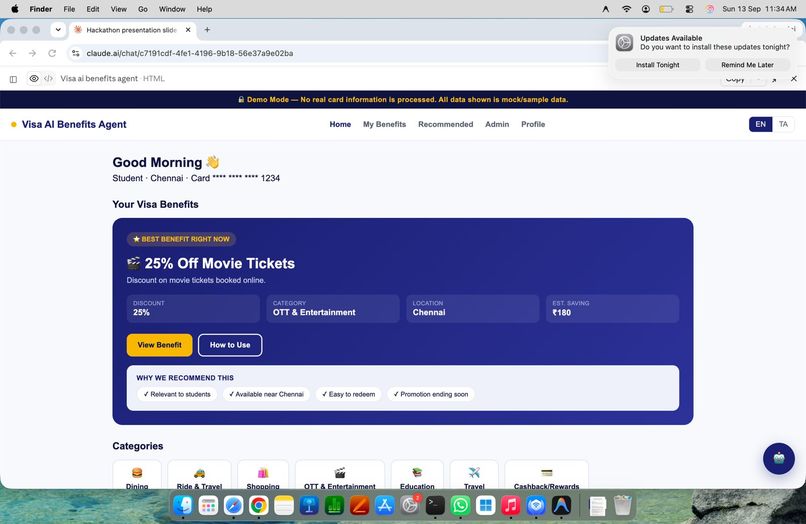 visa card benefit – screenshot 1