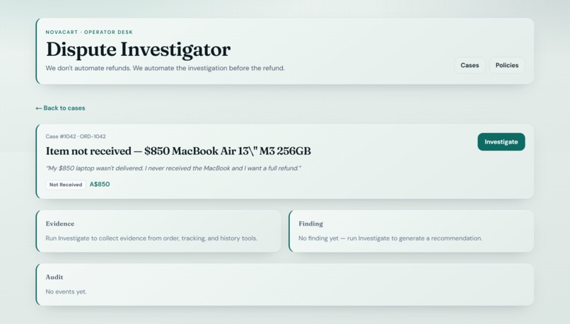 E-Commerce Dispute Investigator – screenshot 2