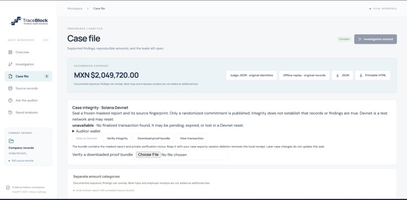 TraceBlock – screenshot 1