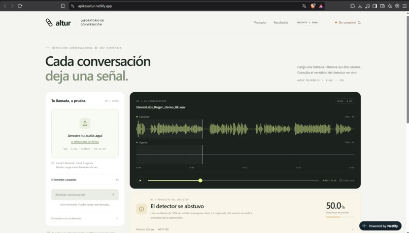 detector de llamante sintetico – screenshot 1