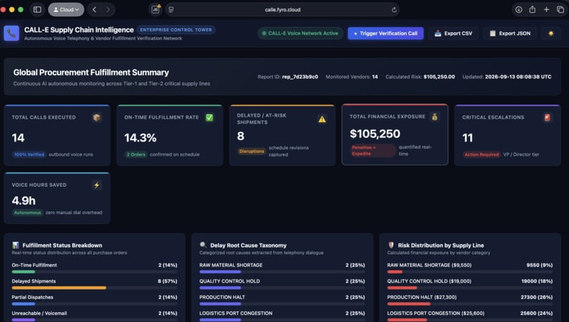 Supply Chain Supplier Status Check Agent – screenshot 1