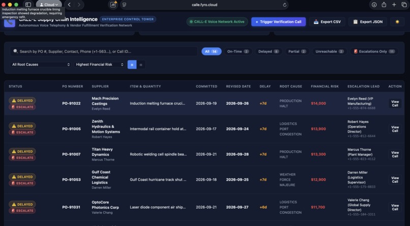 Supply Chain Supplier Status Check Agent – screenshot 2