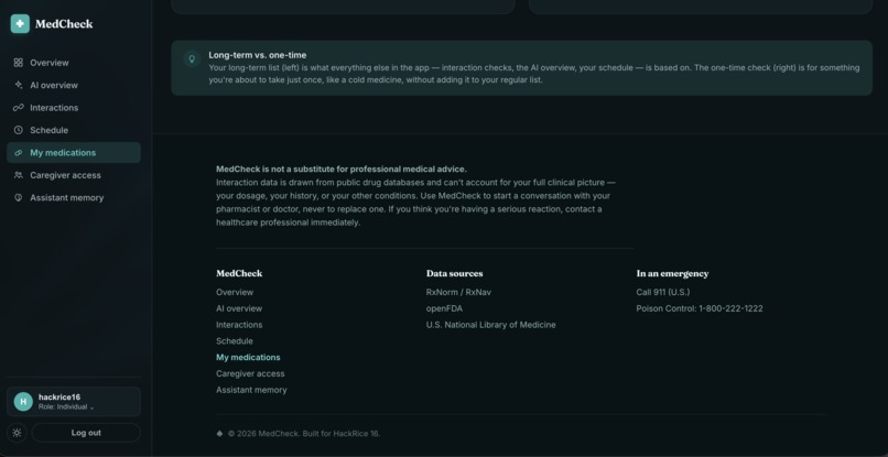 MedCheck – screenshot 1