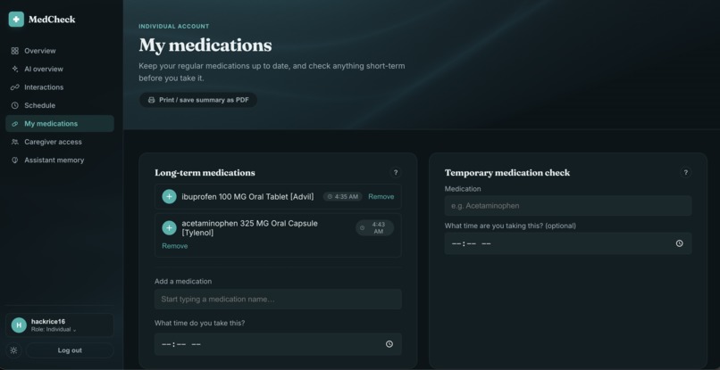 MedCheck – screenshot 2