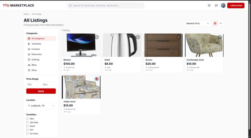 TTU Marketplace – screenshot 2