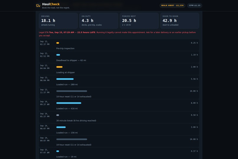 HaulCheck – screenshot 2