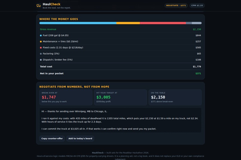 HaulCheck – screenshot 4
