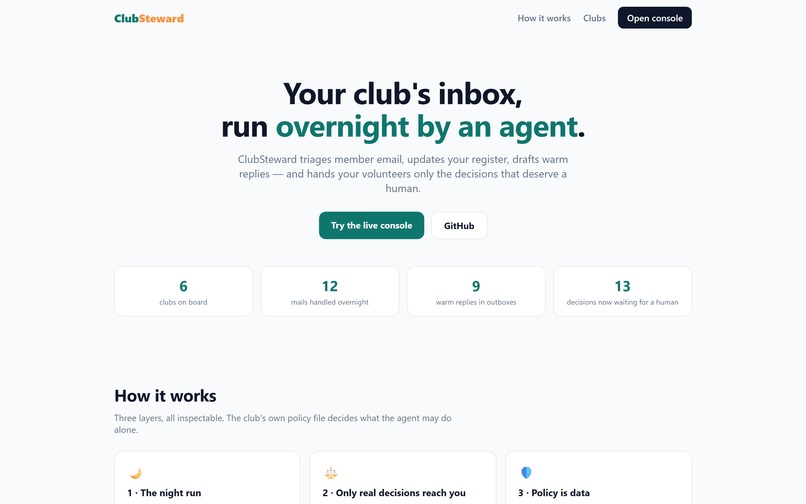 ClubSteward – screenshot 1