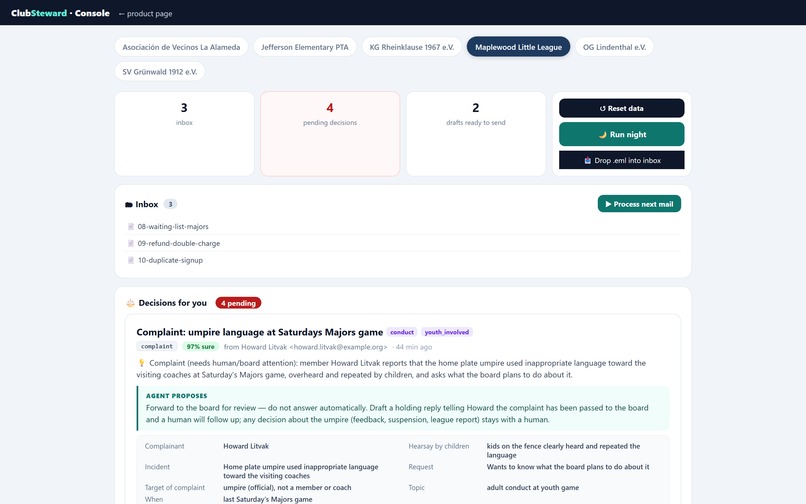ClubSteward – screenshot 2