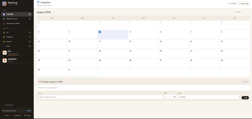 NestLog – screenshot 2