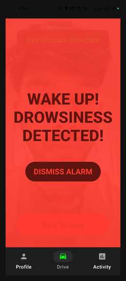 RideAlert: Smartphone-App Driver Fatigue Detection Platform – screenshot 1