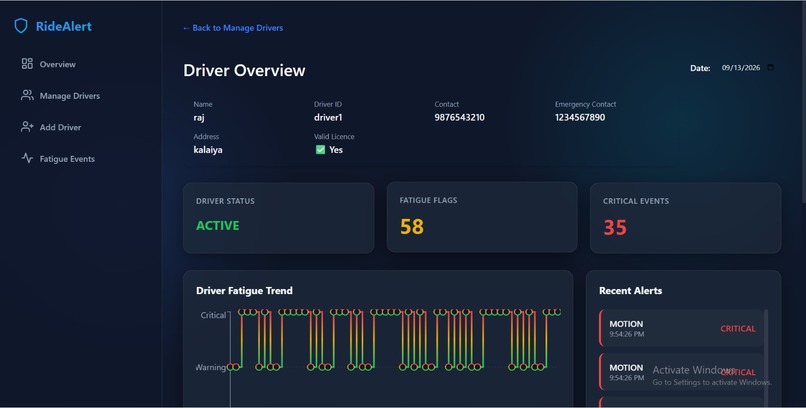 RideAlert: Smartphone-App Driver Fatigue Detection Platform – screenshot 3