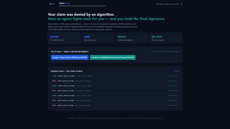 ClaimWard: Autonomous Patient Advocate – screenshot 2