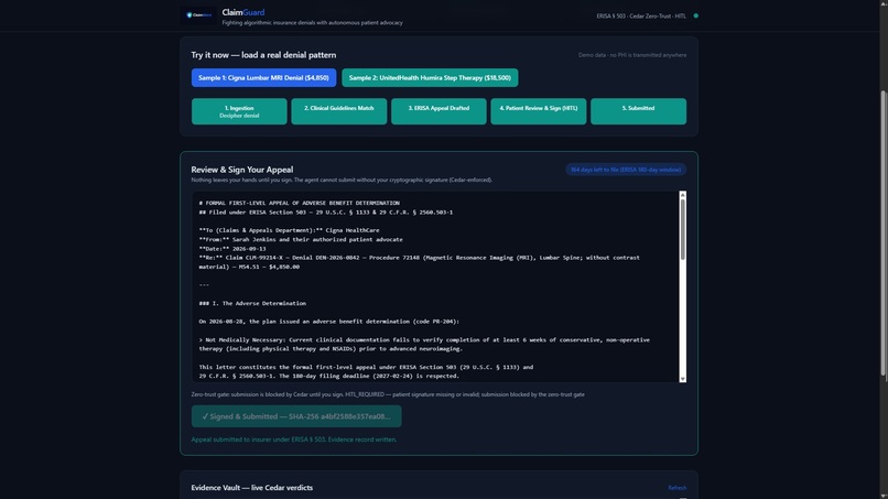 ClaimWard: Autonomous Patient Advocate – screenshot 5
